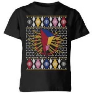 Image of Power Rangers Kids Christmas T-Shirt - Black - 11-12 Years