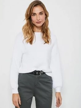Image of Mint Velvet Bobble Stripe Jumper - Ivory