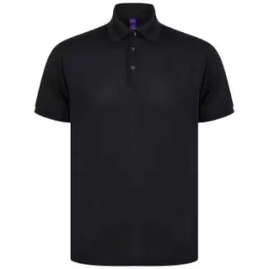 Henbury Mens Piqu Polo Shirt (XXL) (Black)