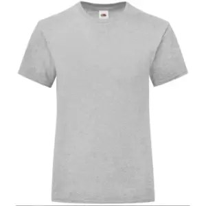 Image of Fruit Of The Loom Girls Iconic T-Shirt (9-11 Years) (Heather Grey)