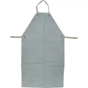 Image of Chrome/Leather Apron with Ties 24X42" Grey