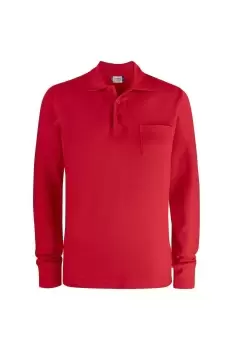Image of Plain Long-Sleeved Polo Shirt