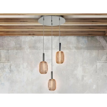 Image of Schuller Lighting - Schuller Micron - Dimmable Pendant Light Cluster Drop, Chrome-Gold