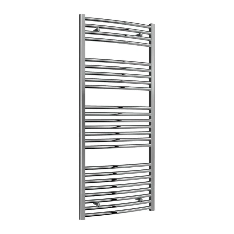 Image of Bathroom Kingdom Diva Chrome Straight Heated Towel Rail 1400x600 in Silver Silver Unisex