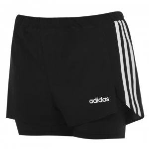 Image of adidas Womens 2-In-1 Shorts - Black/White