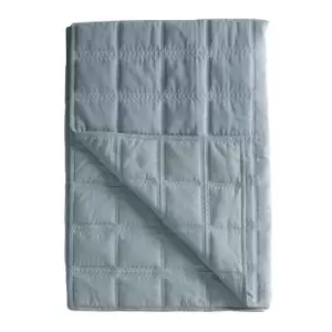 Image of Gallery Interiors Cotton Quilted Blanket Bedspread in Duck Egg