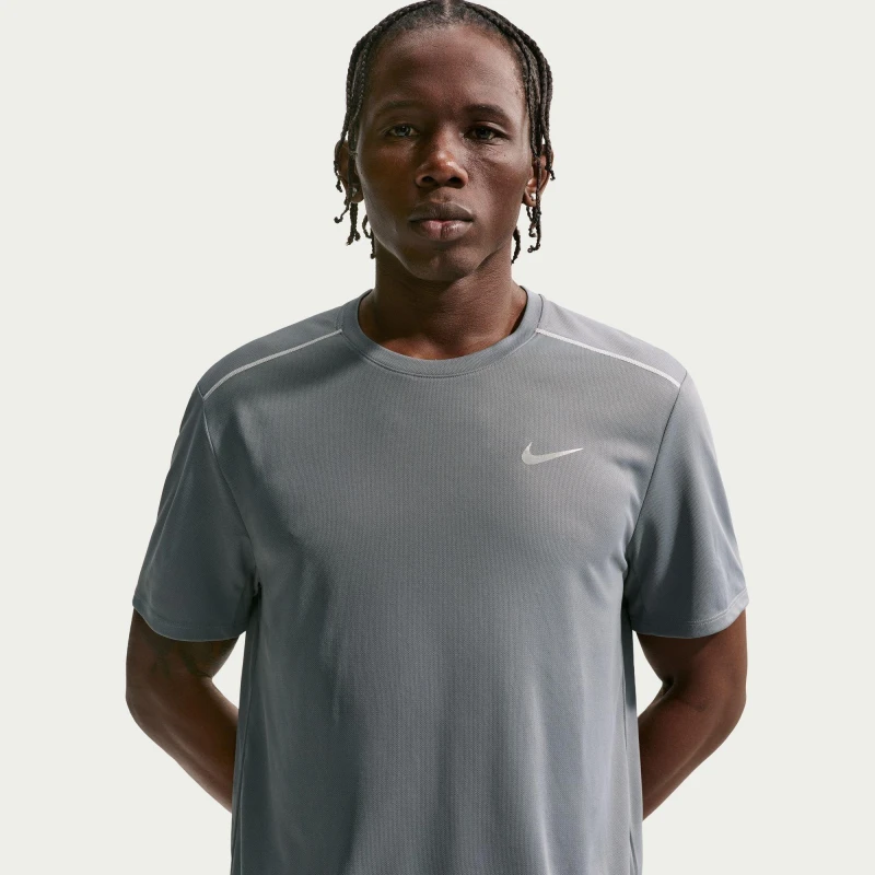 Image of Nike DriFit Miler Running Top Mens Smoke Grey male 2XL