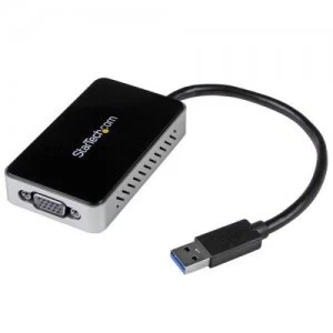 image of USB3 to VGA Adapter with 1 Port USB Hub