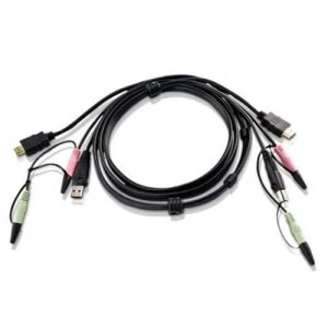 Image of Aten 2L-7D02UH KVM cable 1.8 m Black