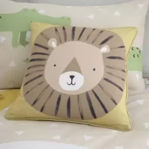 Image of Catherine Lansfield Roarsome Animals Print Filled Cushion, Natural, 43 x 43 Cm