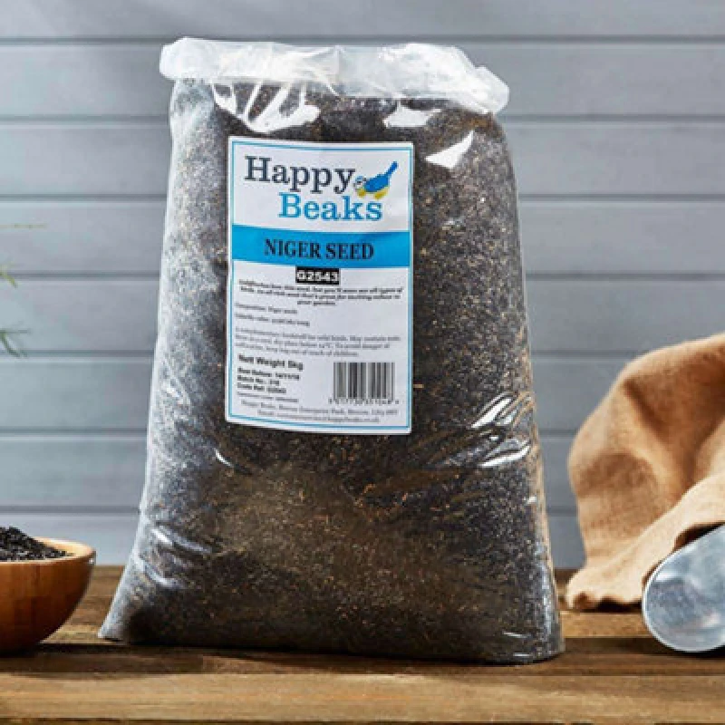 Image of Garden Gear Nyger Bird Seed Garden Premium Grade Nyjer Dehulled Wild Bird Food By Happy Beaks (25.5Kg)