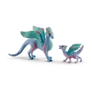 Image of Schleich Bayala Blossom Dragon Mother and Baby Figures