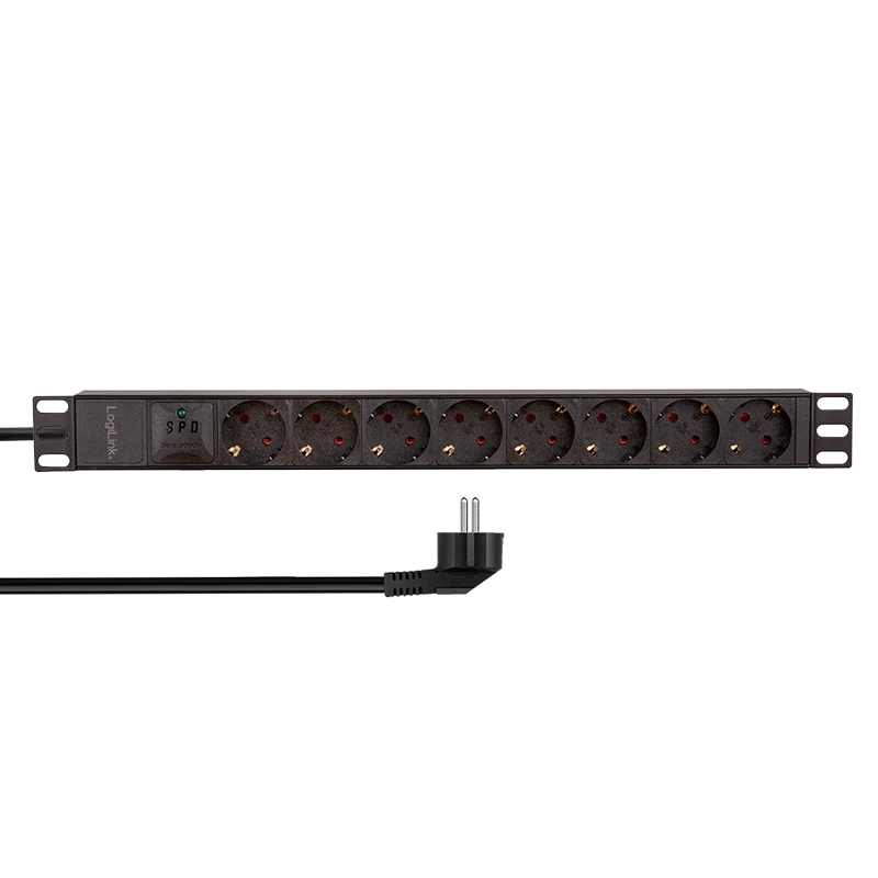 Image of LogiLink 19" PDU 8 x CEE 7/3 socket. with surge protection