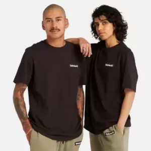 Image of Timberland All Gender Heavyweight Woven Badge T-Shirt In Black Product_gender_genderless, Size L