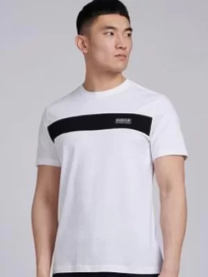 Image of Barbour International Accelerator Panel T-Shirt, White, Size 2XL, Men