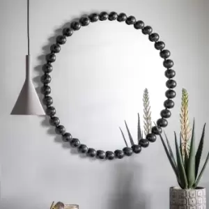 image of Annadel Round Mirror 80cm Black