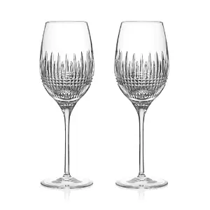 image of Waterford Lismore Diamond Essence Medium White Wine Glasses, Set of 2