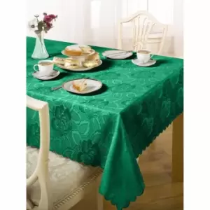 image of Green & Sons Table Cloth Damask Rose 50 X 70" Forest Green