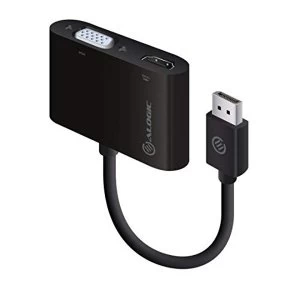 image of ALOGIC 2-in-1 DisplayPort to HDMI/VGA Adapter (Male to 2 Female) ? Premium Series; Compatible with Windows 7 & above and...