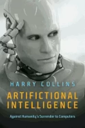 Image of artifictional intelligence against humanitys surrender to computers