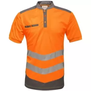 Regatta Mens Tactical Hi Vis Polo Shirt (L) (Orange/Grey) - Orange/Grey