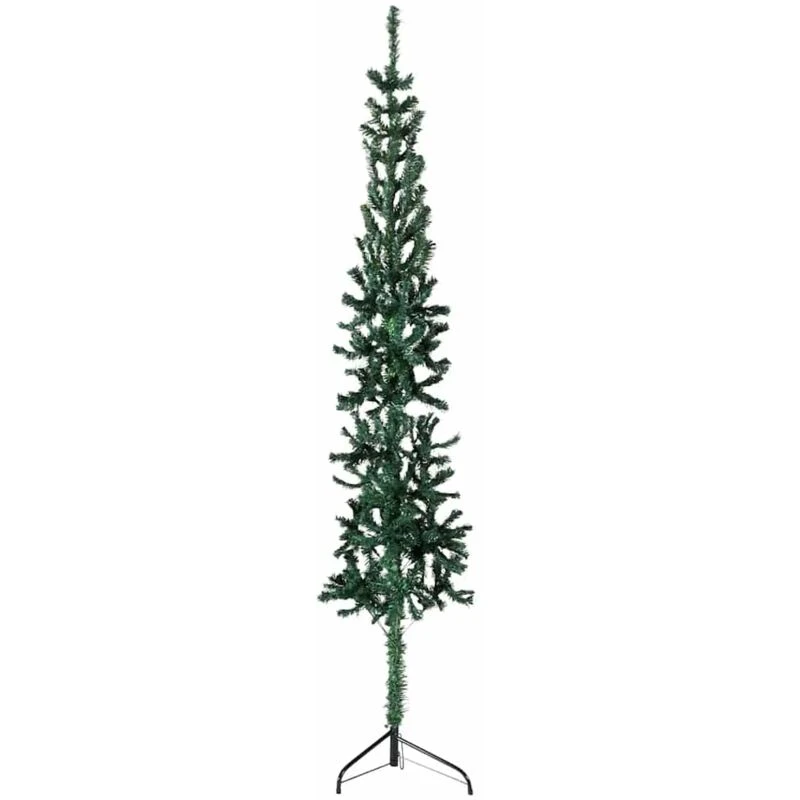 Image of VIDAXL Slim Artificial Half Christmas Tree with Stand Green 210cm Vidaxl 8720287001058