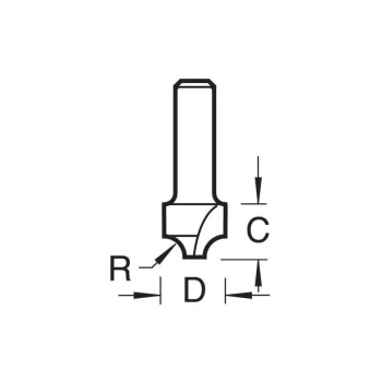 image of Trend - C106X1/4 OVOLO 3.2MM RADIUS 9.5MM DIA.