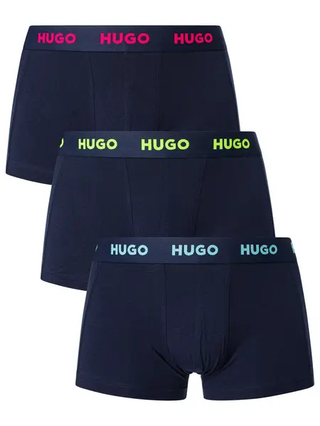 Image of HUGO 3 Pack Trunks Navy (Blue/Green/Pink) XL