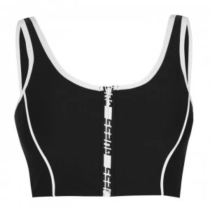 image of Guess Zip Bralette Sports Bra - Black JBLK