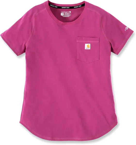 Image of Carhartt Force Relaxed Fit Midweight Pocket Ladies T-Shirt, pink, Size XS for Women