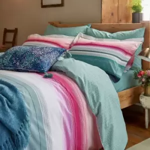 Image of Joules Cotswold Stripe Kingsize Duvet Cover Set, Multi