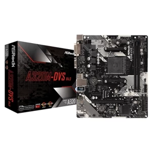 image of ASRock A320M-DVS R4.0 AMD Socket AM4 DDR4 Micro ATX DVI-D/VGA USB 3.1 Motherboard