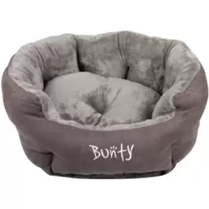 image of Bunty - Polar Dog Bed Soft Washable Fleece Fur Cushion Warm Luxury Oval Pet Basket - Grey - Large