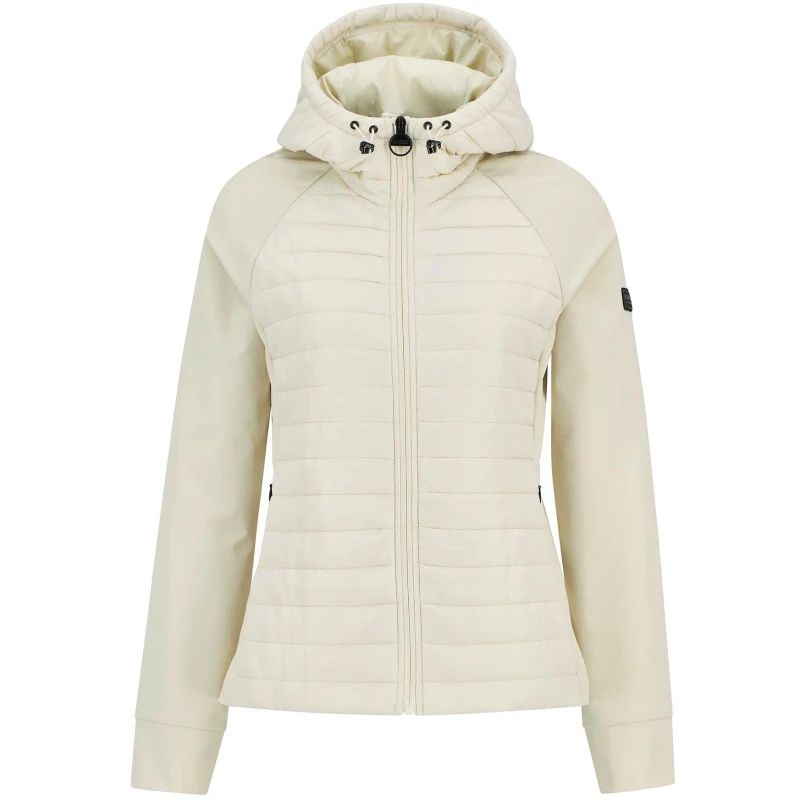 Image of Barbour International Womens Valentina Quilted Sweatshirt Bone White female 8 (XS)