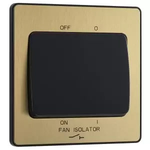 Image of BG Evolve Brushed Brass 10A Fan Isolator Triple Pole Switch