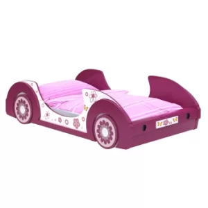 image of Kids Bed Butterfly White/Pink 200x90cm