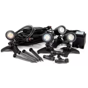 Ellumiere Large Outdoor Warm White LED Spotlight Starter Kit in Black