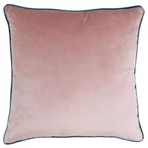 Image of Meridian Velvet Cushion Blush/Teal