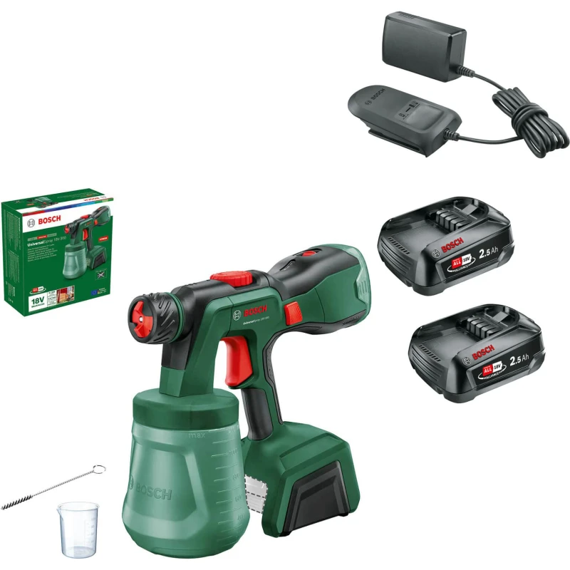 Image of Bosch UNIVERSALSPRAY 18V-300 P4A 18v Cordless Paint Spray System UNIVERSALSPRAY 18V-300 Batteries: 2 x 2.5ah Li-ion