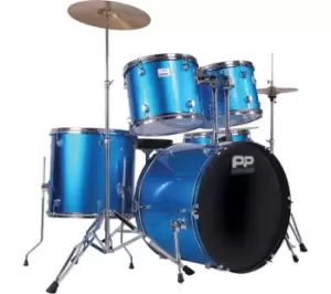 image of PP DRUMS PP250BL 5 Piece Drum Kit - Blue