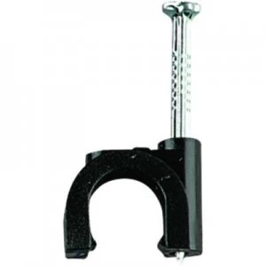 Image of Wickes Exterior Cable Clips - Black 9mm Pack of 50