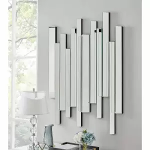 Image of Furniture Box Crystalline Medium Or Large Silver Stylish Contemporary Modern Living Room Bedroom Statement Wall Mirror