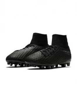 image of Nike Junior Hypervenom Phantom III Dynamic Fit Academy Firm Ground Football Boots Black Size 1