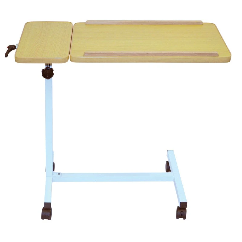 Image of Loops Multi Purpose Overbed Wheeled Table - Dual Section Table - Tilting Mobile Table Multi