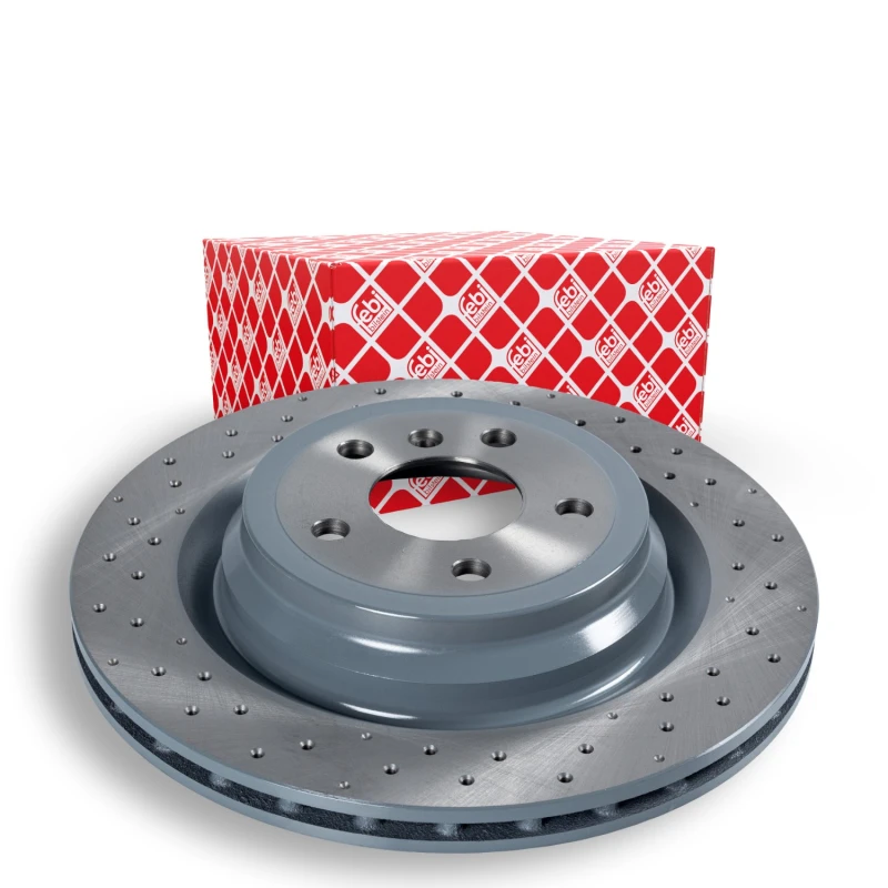 Image of FEBI BILSTEIN 106607 Brake disc Rear Axle, perforated/vented, Coated Brake Disc (82)