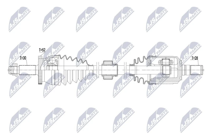 Image of NTY NPW-HY-677 Drive shaft Automatic Transmission, Front Axle Left Drive Shaft (13)