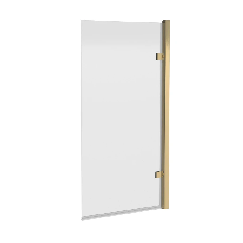 Image of Balterley Hinged 8mm Toughened Safety Glass Reversible Shower Bath Screen Metallics unisex