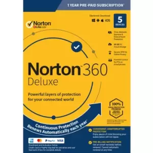 image of Norton 360 Deluxe 50GB - 1 User 5 Devices