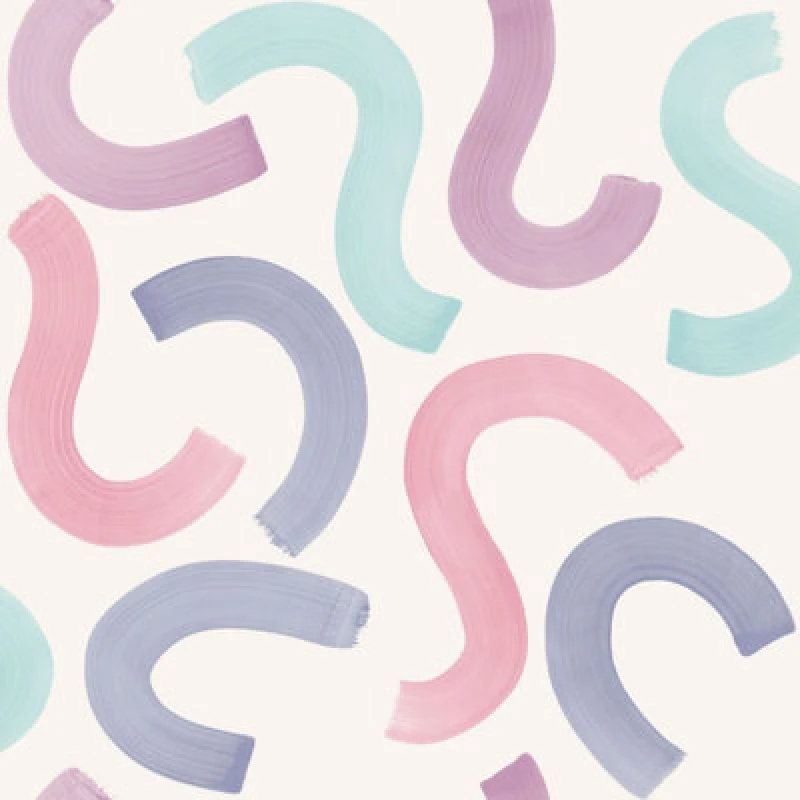 Image of Holden Decor Curly Confetti Aqua / Lilac / Pink Children's Wallpaper, Pink 14110