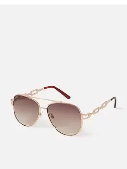 image of Accessorize Annabel Chain Aviator, Gold, Women